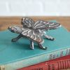 Set of 2 Cast Iron Butterfly Figurines - Rustic Decor for Home or Garden