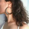 Wholesale Trendy Big Hoop Earrings 18K Real Gold Plated 2.5inch Elegant Larger Size Women Big Earrings Fashion Costume Jewelry