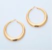 Wholesale Trendy Big Hoop Earrings 18K Real Gold Plated 2.5inch Elegant Larger Size Women Big Earrings Fashion Costume Jewelry