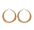 Wholesale Trendy Big Hoop Earrings 18K Real Gold Plated 2.5inch Elegant Larger Size Women Big Earrings Fashion Costume Jewelry