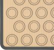 2-pack of non-stick silicone baking mats with macaron cookie template for easy and reliable baking