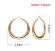 Wholesale Trendy Big Hoop Earrings 18K Real Gold Plated 2.5inch Elegant Larger Size Women Big Earrings Fashion Costume Jewelry