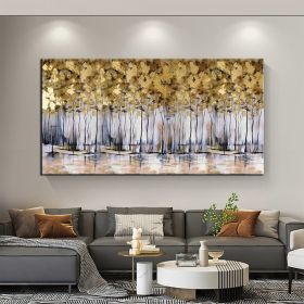 Hand Oil Pianting Large Abstract White Painting on Canvas Gold Leaf Artwork Neutral Wall Art Modern Textured Painting Contemporary Wall Art Hand Paint (style: 5, size: 100X150cm)