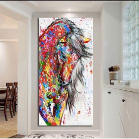 Oil Painting Handmade Hand Painted Wall Art Mintura Modern Abstract Horse Animal Home Living Room hallway bedroom luxurious decorative painting (2: B, 1: 90X120cm)