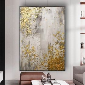 Handmade Oil Painting Gold Foil Forest Hand Painted Contemporary Artwork living room bedroom luxurious decoration Frameless Only Canvas (style: 2, size: 150X220cm)