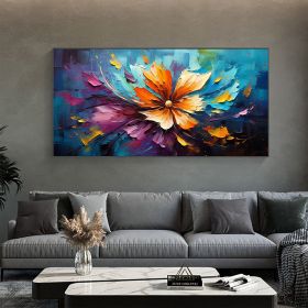 Handmade Oil Painting Orange Flower Oil Painting on Canvas Original Floral Painting Abstract Colorful Art Living room Wall Decor Large Texture Wall Ar (style: 1, size: 75x150cm)