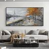 Hand Painted Oil Painting Paris Painting on Canvas Original Art Eiffel Tower Painting Large Wall Art Abstract Art Landscape Cityscape Painting Living