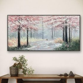 Hand Painted Oil Painting Blooming Colorful Tree On Canvas Abstract Plant Floral oil Painting Tree Landscape Bohemian Style Wall Deco Large Wall Art H (style: 1, size: 75x150cm)