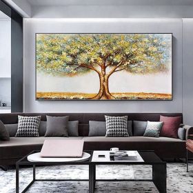 Handmade Tree Landscape Oil Paintings On Canvas Wall Art Decoration Modern Abstract  Painting Home Living Room Bedroom Luxurious Decoration Painting (style: 2, size: 90X120cm)