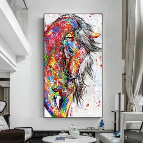Handmade Oil Painting Canvas Wall Art Decoration Modern Animal Home Entryway Living Room Bedroom Luxurious Decoration Painting (style: 2, size: 100X150cm)