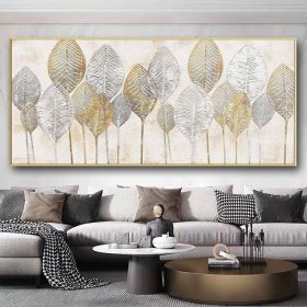 Handmade Oil Painting Abstract Gold Leaf Oil Painting On Canvas Original Modern Gold Foil Texture Acrylic Painting Living room Large Wall Art Home Dec (style: 1, size: 150X220cm)