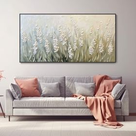 Hand Painted Fresh Floral Oil Painting Abstract Spring Meadow Scenery Canvas Texture Custom Cafe Restaurant Wall Art For Home Decor Delicate (style: 1, size: 80x160cm)