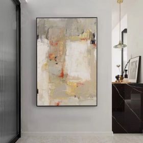 Hand Painted Large Abstract Oil Painting On Canvas Original Beige And Grey Canvas Wall Art Modern Textured Painting For Living Room Office Bedroom (style: 1, size: 80x120cm)
