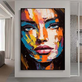 Handmade Oil Painting Extra Large Face Abstract Painting Palette Knife Textured Painting Colors Abstract Wall Art Modern Abstract Canvas Large Acrylic (style: 1, size: 100X150cm)