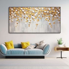 Hand Painted Golden Texture Knife Painting Abstract Autumn Leaves Landscape Oil Painting Home Wall Deco Original Modern Light Luxury Housewarming Gift (style: 1, size: 140x280cm)