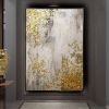 Handmade Oil Painting Gold Foil Forest Hand Painted Contemporary Artwork living room bedroom luxurious decoration Frameless Only Canvas