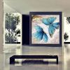 Hand Painted Oil Painting Original Abstract Art Painting on Canvas Blue Painting Handmade Wall Art Abstract Painting Butterfly Painting Contemporary A
