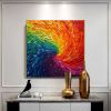 Handmade Oil Painting Original Colorful Oil Painting on Canvas Large Wall Art Abstract Textured Art Custom Rainbow Feather Painting Living room Wall D