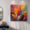 Handmade Oil Painting Original Colorful Oil Painting On Canvas Large Wall Art Abstract Colorful Feathers Painting Custom Painting Living room Home Wal