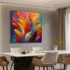Handmade Oil Painting Original Colorful Oil Painting On Canvas Large Wall Art Abstract Colorful Feathers Painting Custom Painting Living room Home Wal