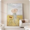 Handmade Oil Painting Nice Day Sky Sea Meadow Flowers Painting on Canvas Handmade Wall Art Original Oil Artwork for Home Living Room Bedroom  Office D
