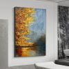 Handmade Oil Painting River Landscape Painting Original Oil Painting on Canvas Autumn Painting Trees Wall Art Boho Wall Decor Home Decor Bedroom Decor