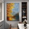 Handmade Oil Painting River Landscape Painting Original Oil Painting on Canvas Autumn Painting Trees Wall Art Boho Wall Decor Home Decor Bedroom Decor