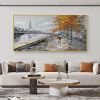 Hand Painted Oil Painting Paris Painting on Canvas Original Art Eiffel Tower Painting Large Wall Art Abstract Art Landscape Cityscape Painting Living