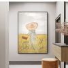 Handmade Oil Painting Nice Day Sky Sea Meadow Flowers Painting on Canvas Handmade Wall Art Original Oil Artwork for Home Living Room Bedroom  Office D
