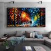 Hand Oil Pianting Abstract Romantic City Landscape Oil Painting On Canvas Large Wall Art Hand Painted Colorful Tree Painting Modern Wall Decor
