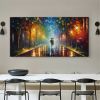 Hand Oil Pianting Abstract Romantic City Landscape Oil Painting On Canvas Large Wall Art Hand Painted Colorful Tree Painting Modern Wall Decor