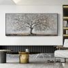 Handmade Oil Painting Canvas Wall Art Decoration Abstract Blooming Texture Tree Painting Abstract Plant Painting Home Living Room Bedroom Luxurious De