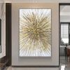 Hand Painted Oil Paintings Modern Landscape Gold Abstract Line Wall Art Picture For Living Room Home Decor Living Room Hallway Luxurious Decorative Pa