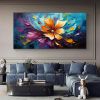 Handmade Oil Painting Orange Flower Oil Painting on Canvas Original Floral Painting Abstract Colorful Art Living room Wall Decor Large Texture Wall Ar