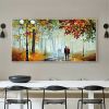 Hand Oil Pianting Abstract Romantic City Landscape Oil Painting On Canvas Large Wall Art Hand Painted Colorful Tree Painting Modern Wall Decor
