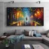 Hand Oil Pianting Abstract Romantic City Landscape Oil Painting On Canvas Large Wall Art Hand Painted Colorful Tree Painting Modern Wall Decor