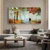 Hand Oil Pianting Abstract Romantic City Landscape Oil Painting On Canvas Large Wall Art Hand Painted Colorful Tree Painting Modern Wall Decor