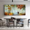 Hand Oil Pianting Abstract Romantic City Landscape Oil Painting On Canvas Large Wall Art Hand Painted Colorful Tree Painting Modern Wall Decor