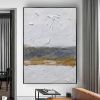 Handmade Oil Painting Gold Foil Forest Hand Painted Contemporary Artwork living room bedroom luxurious decoration Frameless Only Canvas